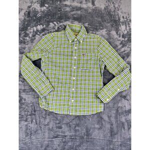 Hollister Mens Green Plaid Long Sleeve Button-Up Shirt Size S Casual Cotton